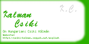 kalman csiki business card